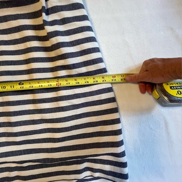 J. Crew striped pleated shift dress Blue and ecru size 12 - Picture 12 of 14